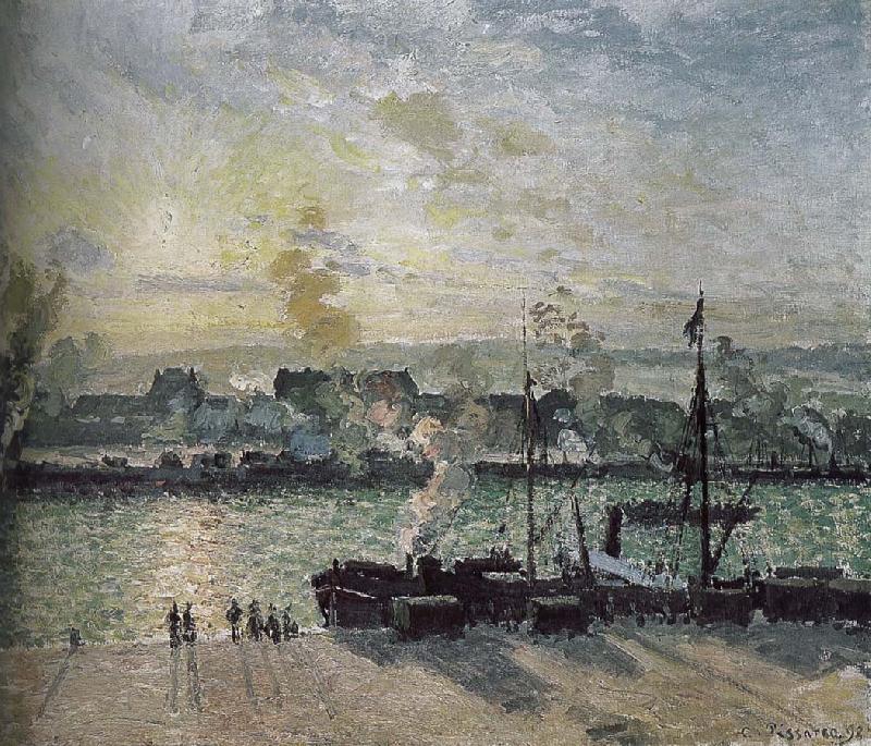 Camille Pissarro sunset port Germany oil painting art